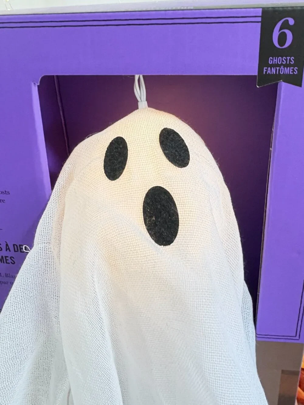 Martha Stewart  Halloween Lighted Ghost Garland 6 HR Timer Battery Operated 14